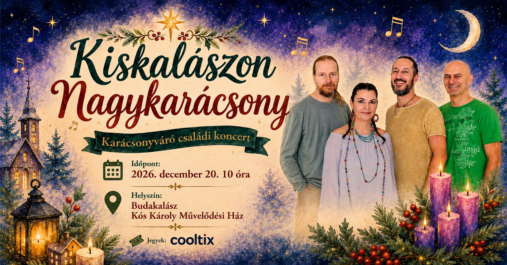 Kiskalászon Nagykarácsony – a Kiskalász zenekar karácsonyváró családi koncertje, Budakalász